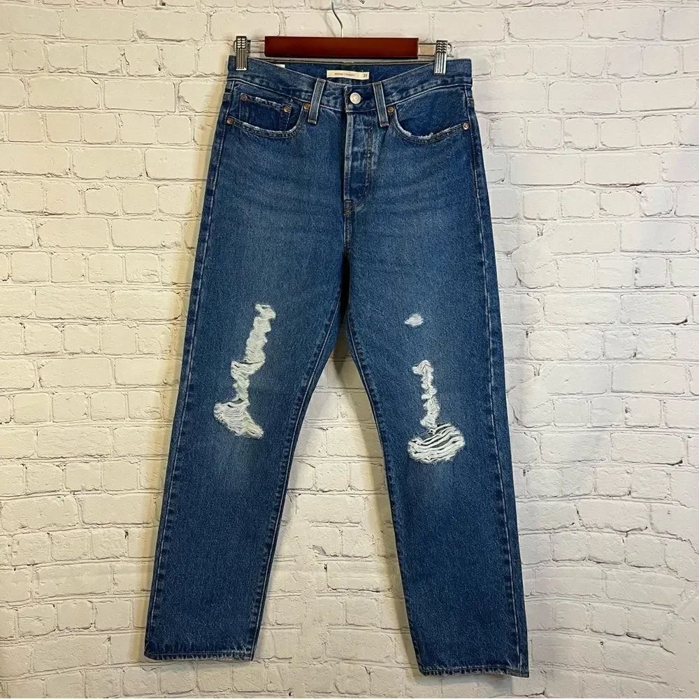 Levi’s Wedgie Straight High Rise Rigid Denim Jeans Premium Size 27